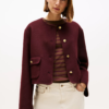DF Wool Blend Reg Lady Jacket - Burgundy