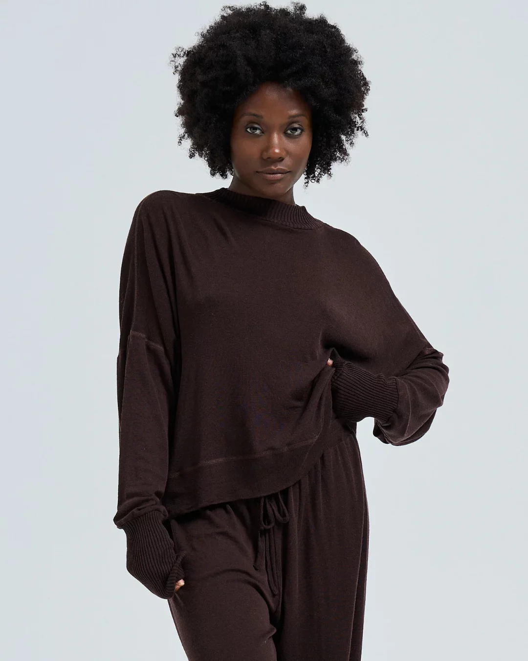 Woolen Sporty Sweat - Dark Brown