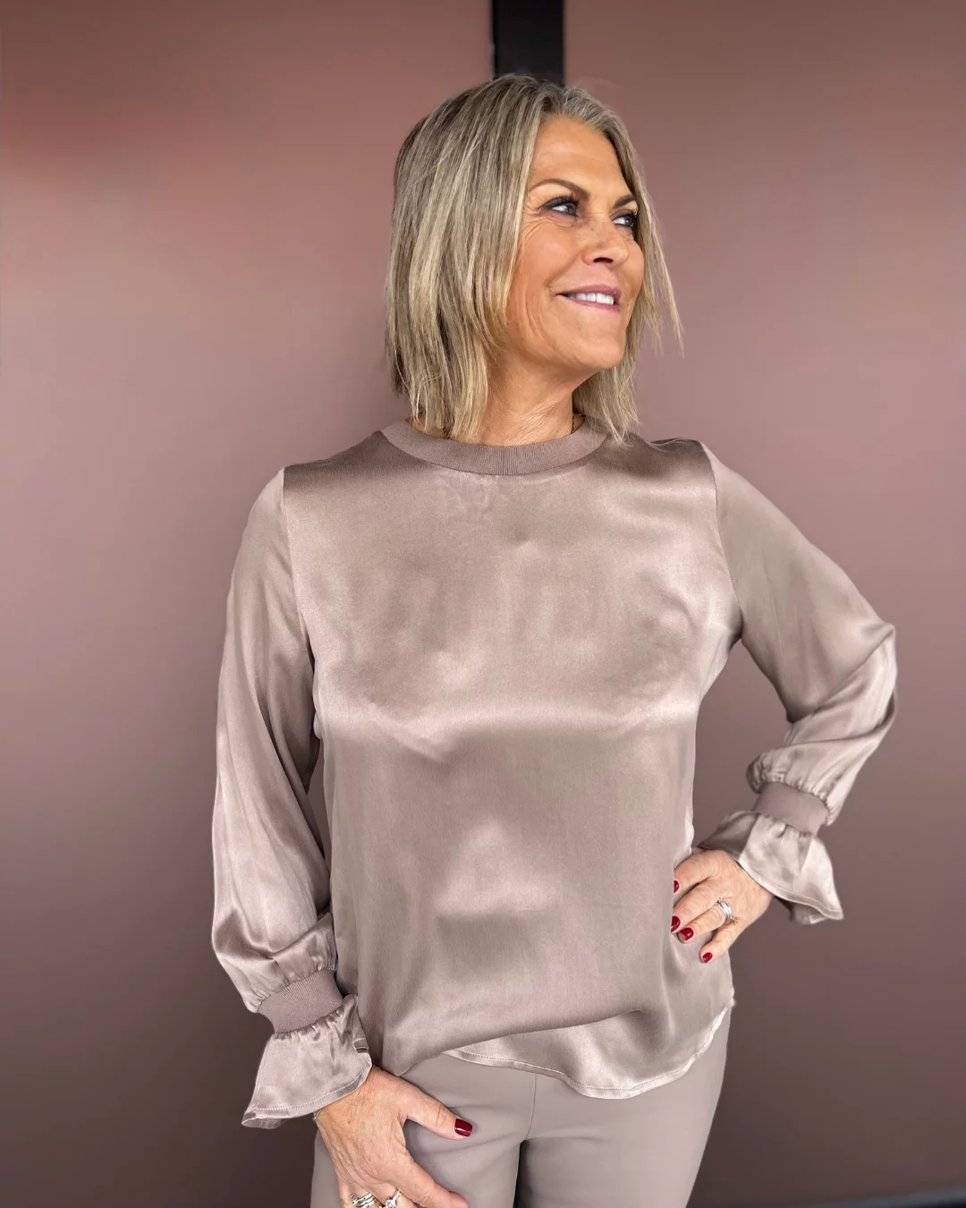 Silkebluse Dala - Nougat