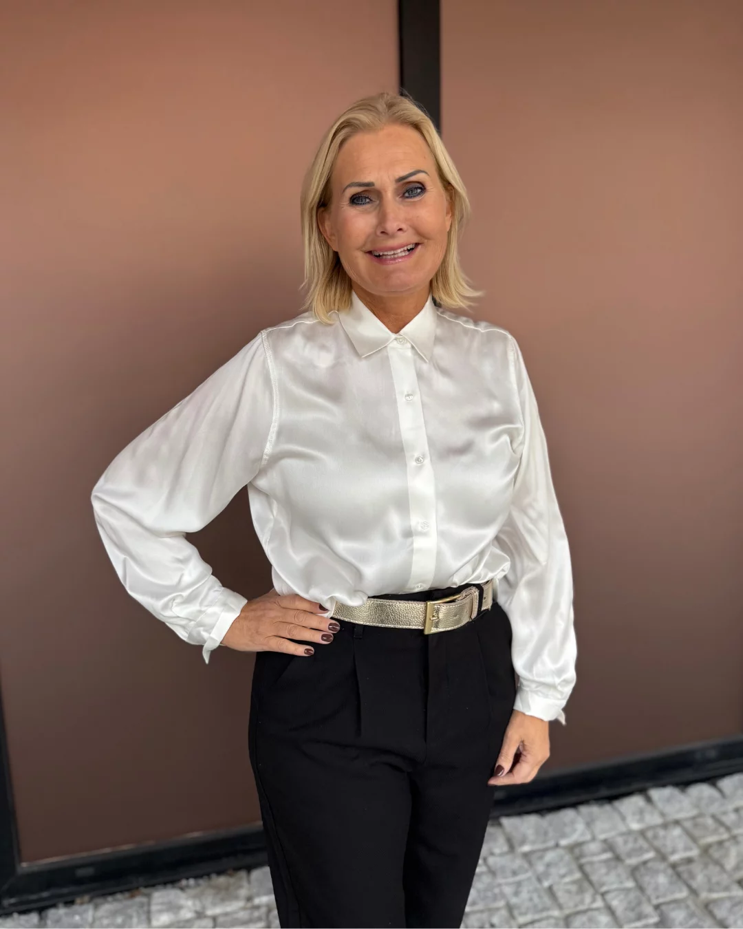 Amuse Silkebluse Classic - Offwhite