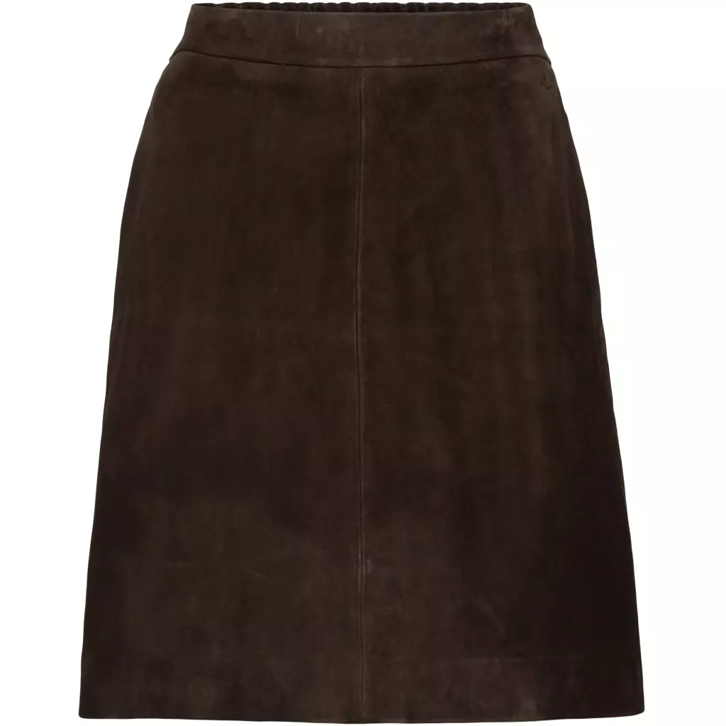 Short leather skirt brun