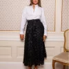 Astrid Skirt - Black Applique