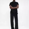 Simone velvet pants - Black Shiny