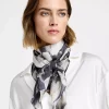 Allis, printed silk scarf - Pale Sand