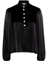 Solid Sateng Blouse - Black