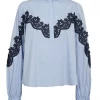 OlineGO Blouse - Blue Striped