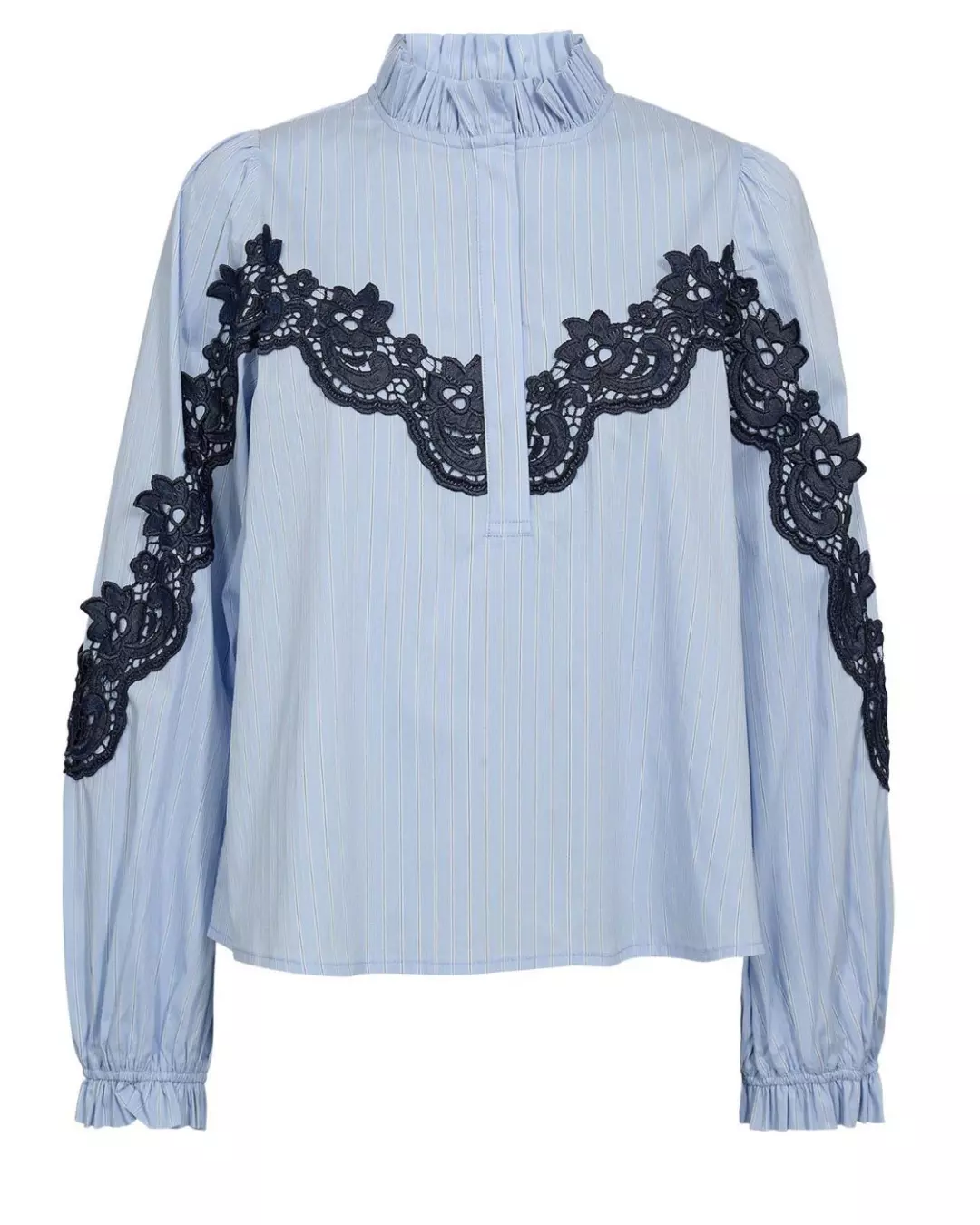 OlineGO Blouse - Blue Striped