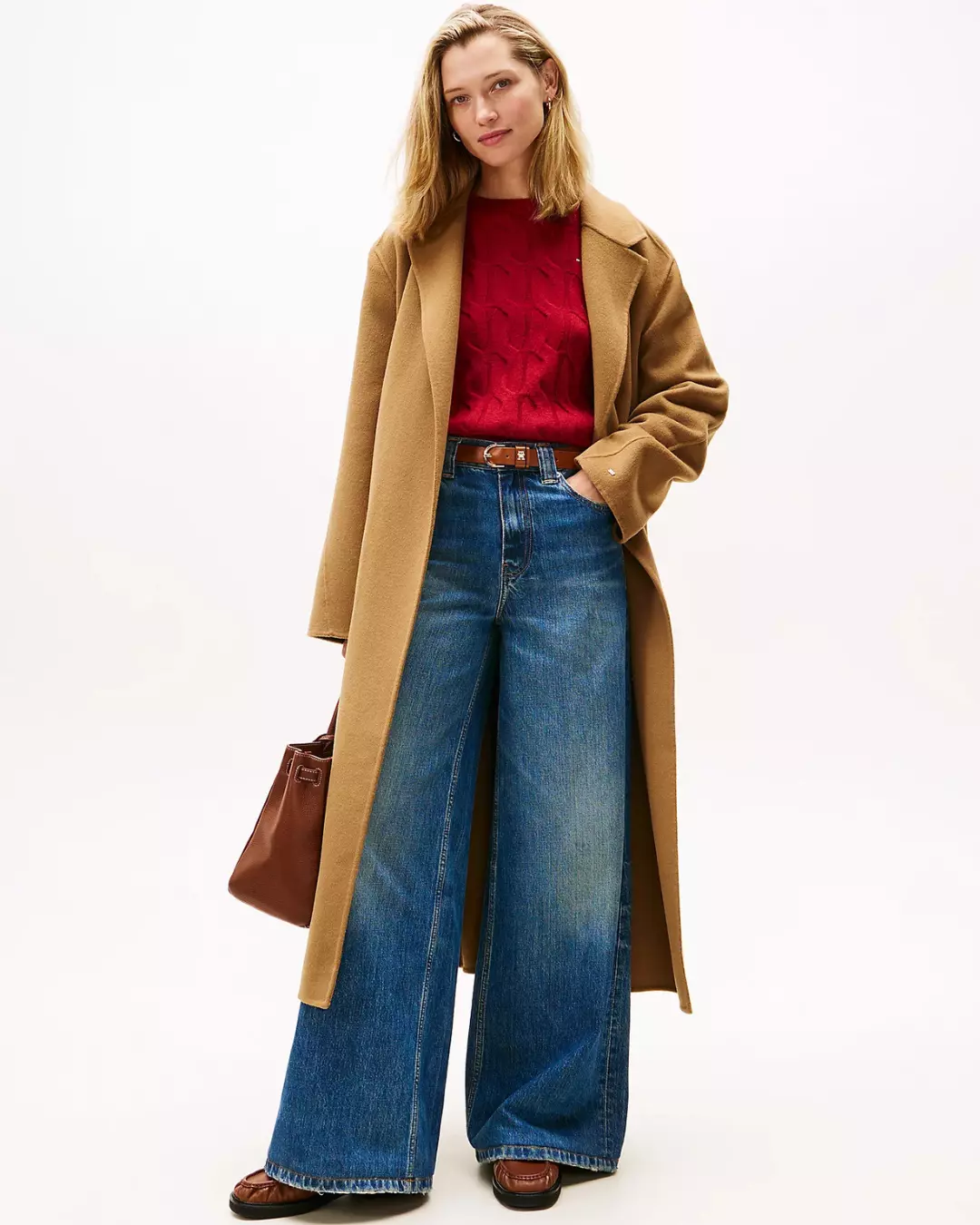 DF Wool Reg Belted Maxi Coat - Desert Khaki