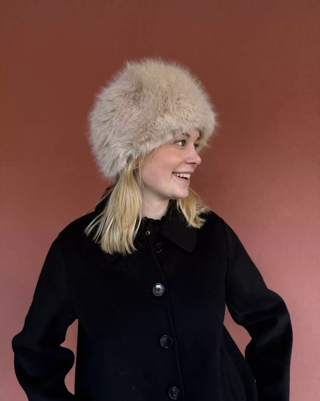 Isabella Fuskepels hatt - Lys Beige