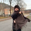 Jackie Ullskjerf m/ fuskepels - Sjokoladebrun