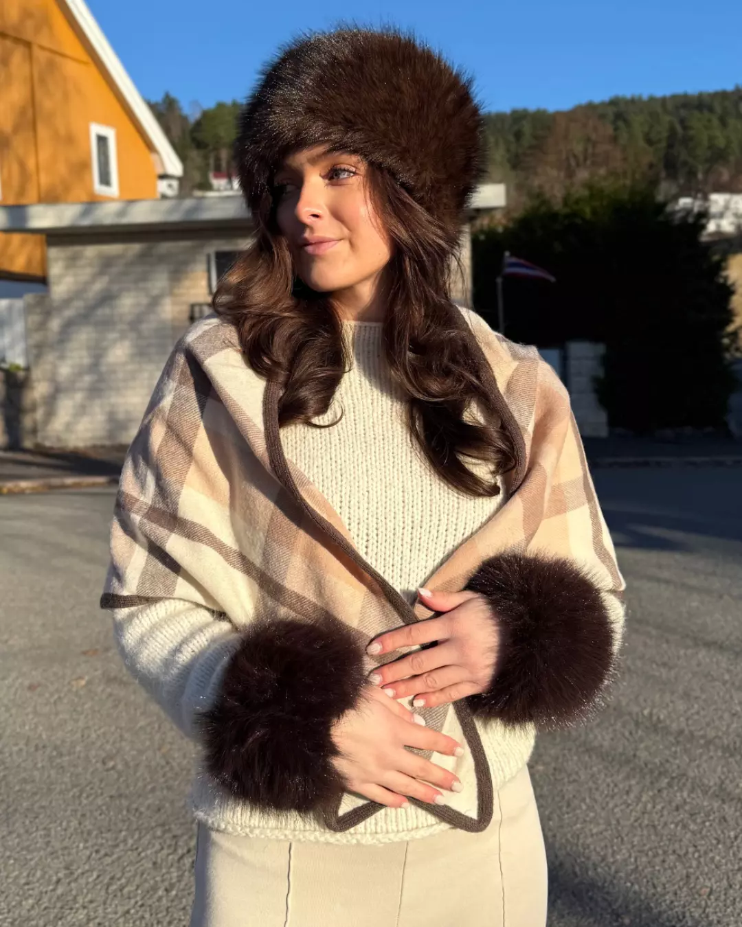 Oxford trekant skjerf - Beige