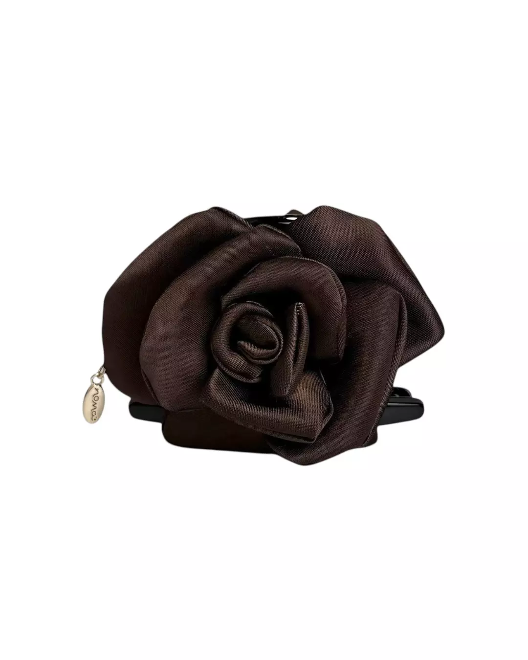 Hårklype blomst satenglook - Brun