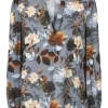 Lucky Blouse - Dark Flower Print