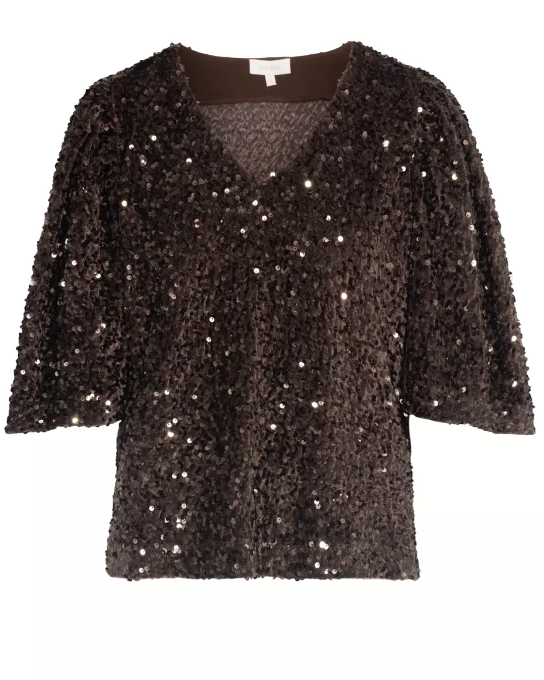 Sequin Blouse Shortsleeve - Nougat