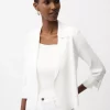 Viscose Blend Open-Front Cardigan - White