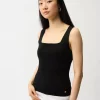 Viscose Blend Fitted Camisole - Black