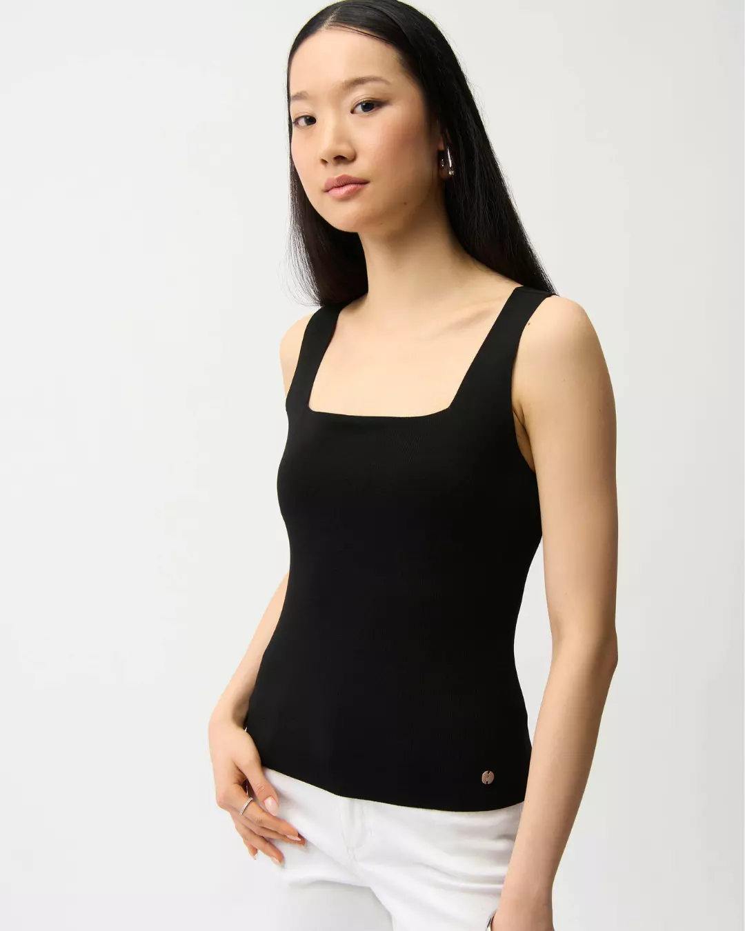 Viscose Blend Fitted Camisole - Black