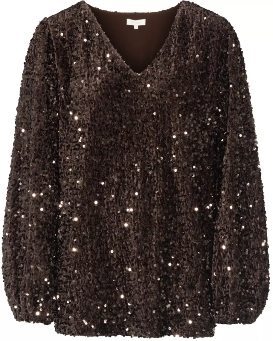 Sequin blouse longsleeve-nougat