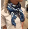 Wool Silk Scarf - Blue Paisley
