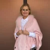 Møller Sjal m/pels - Light Pink