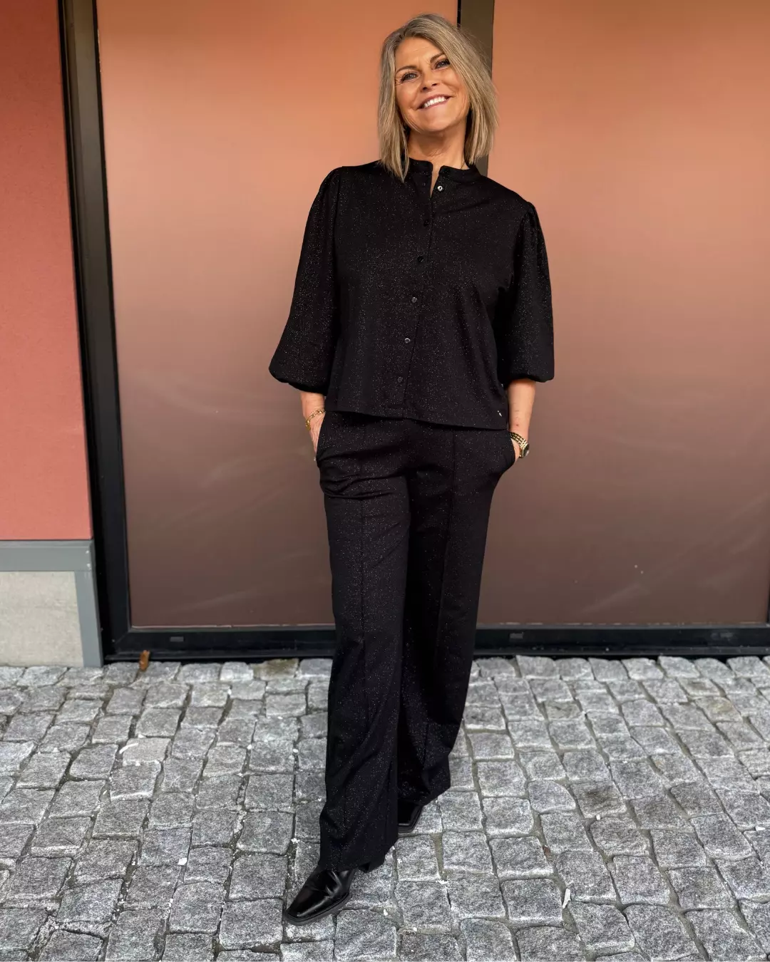 Straight Pant Glitter - Black