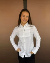 Manon Shirt Tux Front - White