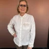 Carmen, embroidery shirt - White