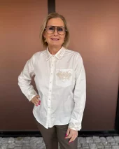 Carmen, embroidery shirt - White