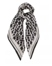 SilkBBScarf - Beige/Black