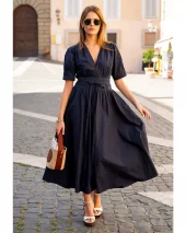 Maria Dress Marine Poplin