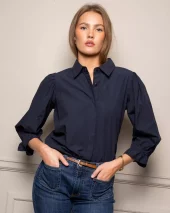 Amy Shirt Marine Poplin