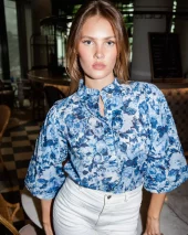 Ella Blouse - Bleu De France