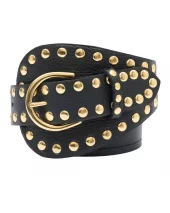 Dunja Stud Belt - Black/Gold