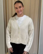 Pernille Short Cardigan - White Alyssum