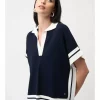 Striped Casual V-neck - Midnight Blue