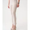 High-waisted Geometric Trousers - Beige