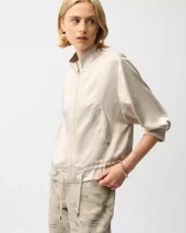 Zipper Relaxed Fit Jacket - Moonstone