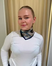 Silkeskjerf - Turkis/Beige