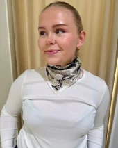 Silkeskjerf - Beige/Black