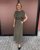 Nataline, long dress - Grape Leaf