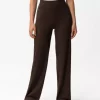 Asana Relaxed Straight Pant - Dark Brown
