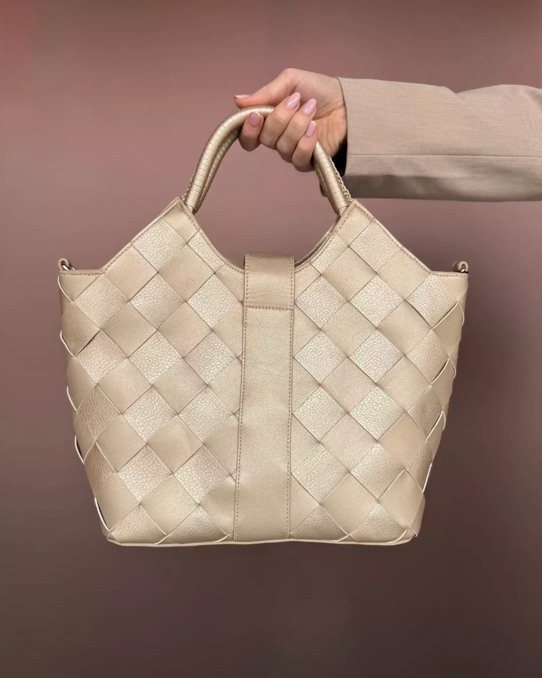 Braided Handbag - Platin