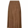 Evelyn Suede Skirt - Wood