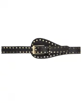 Studded Waist Belt - Black/Gold