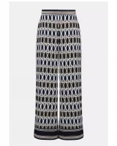 Geometric Wide Pants Navy/Multi