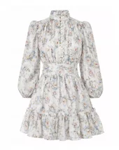 Vanity Dress - Blue Fower Print