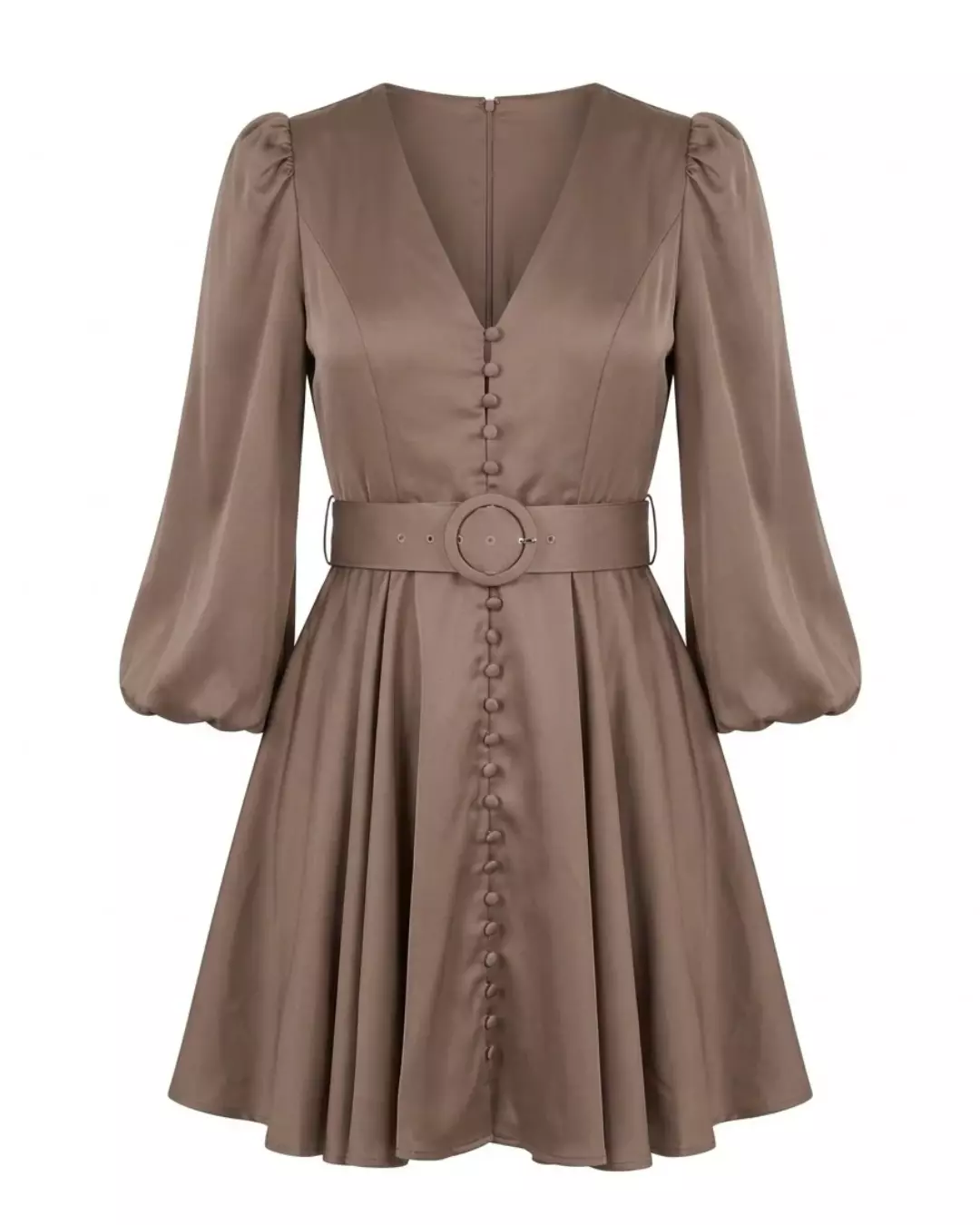 Queen Satin Kjole - Taupe