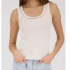 Top w/strass - White