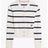 Co full needle C-NK cardigan-Offwhite/blå