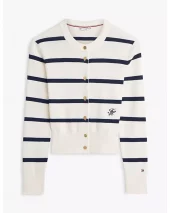 Co full needle C-NK cardigan-Offwhite/blå